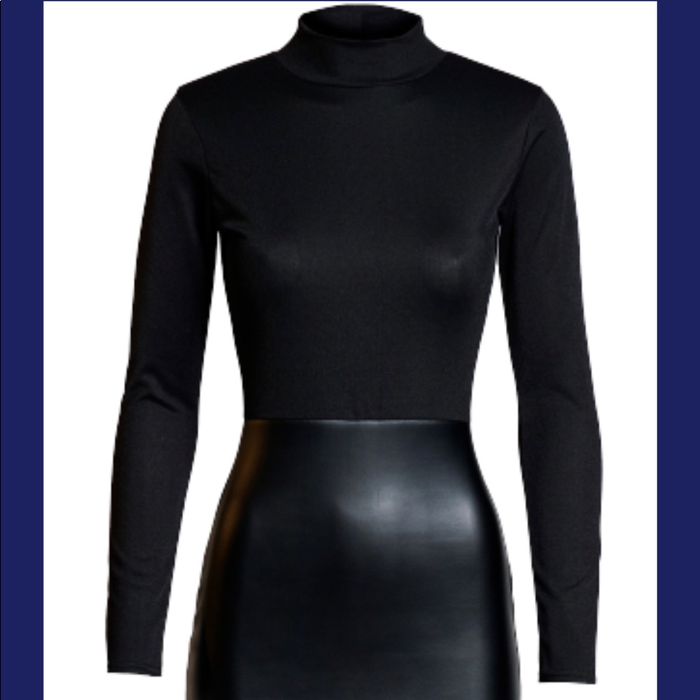 Leatherette Black Dress - Picture 4 of 6